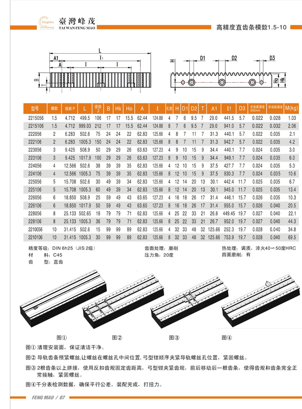 高精度研磨磨齒直齒條模數(shù)1.5-10產(chǎn)品參數(shù)