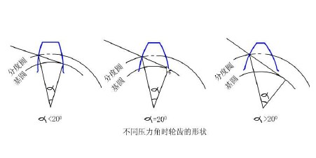 各點的壓力角